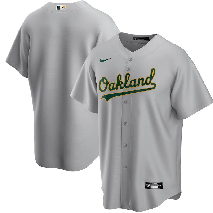 Mens Oakland Athletics Nike Gray Road Replica Team MLB Jerseys->minnesota twins->MLB Jersey